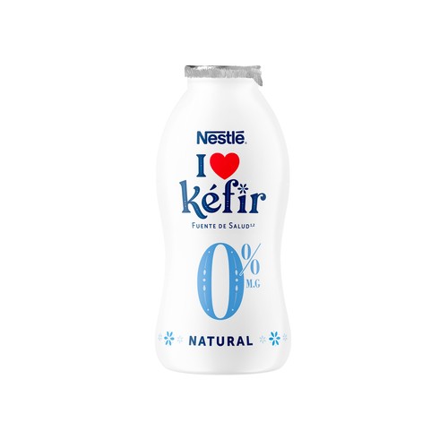 NESTLÉ Kefir líquido natural desnatado (0% materia grasa), elaborado con fermentos lácteos y levaduras de 6 x 100 g.