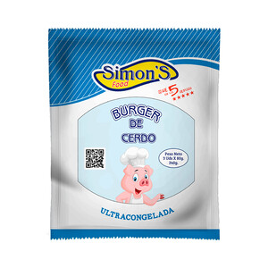 Imagen de SIMONS'S FOOD Burger meat de cerdo, ultracongeladas 3x80 g.