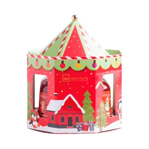 Imagen de IDC INSTITUTE Carrusel con productos para la higiene personal.