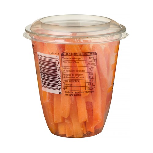 AUCHAN Palitos de zanahoria listos para consumir 165 g.