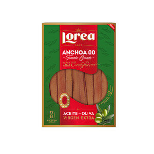 LOREA Filetes de anchoa del Cantábrico en aceite de oliva virgen LOREA 100 g.