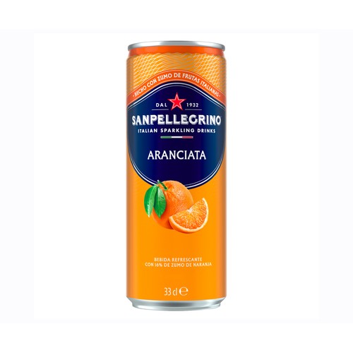 SANPELLEGRINO Agua con gas y zumo de naranja 330 ml.