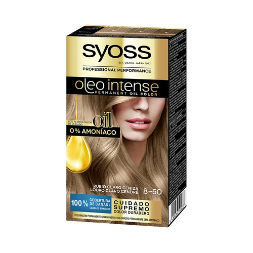 SYOSS Oleo intense tono 8-50 Rubio claro ceniza Coloración capilar permanente sin amoniaco.