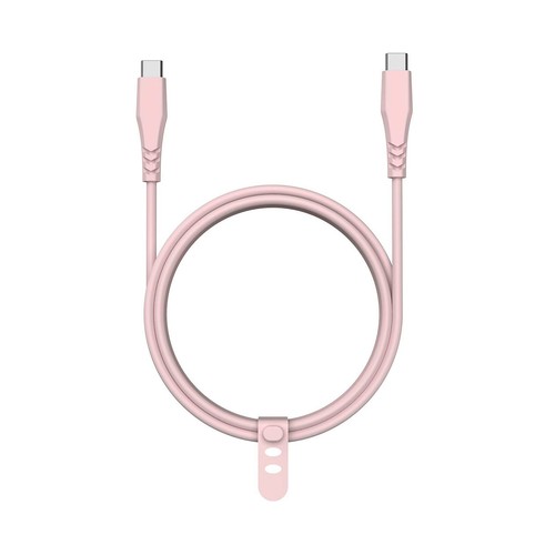 Cable USB C a USB C QILIVE 600183146, longitud 1,2 metros, color rosa claro