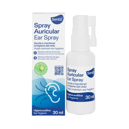 SENTI2 Spray para higiene auditiva, con aceite de oliva y menta 30 ml.