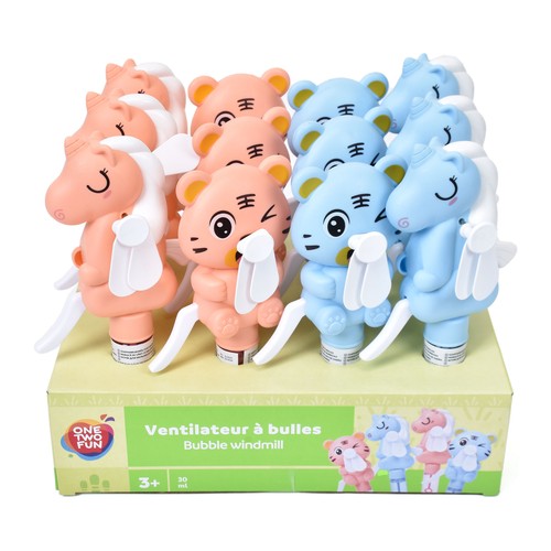 Ventilador con burbujas de animalitos 30ml. ONE TWO FUN