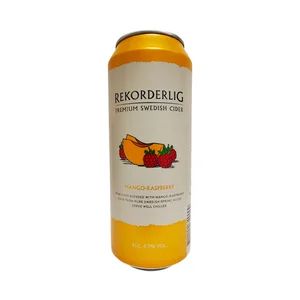REKORDERLIG Cider de pera con un toque de mango y frambuesa lata 50 cl.