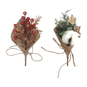 Imagen de Arreglo Floral artificial modelos surtidos para decoración de Navidad 20x9x4cm, ACTUEL