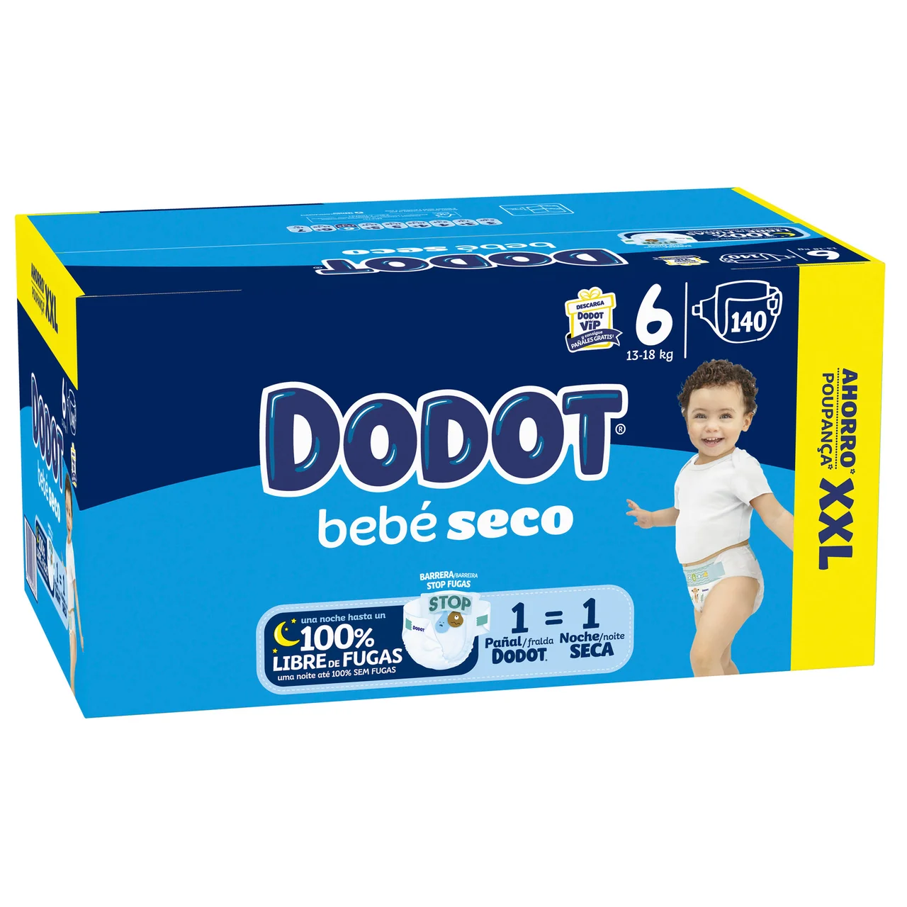 DODOT Bebé-seco Pañales talla 6 (13-18 kg) 140 uds.