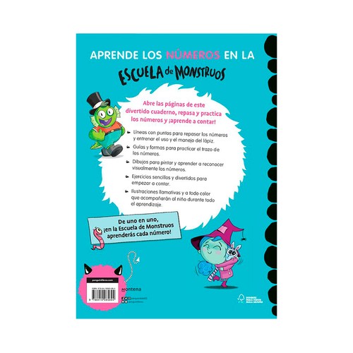 Aprende los números con Escuela de Monstruos, cuaderno de actividades. PENGUIN