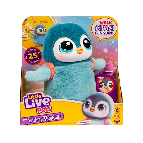 Mascota interactiva LITTLE LIVE PETS My Walking Penguin con 25 sonidos y reacciones, +5 años.