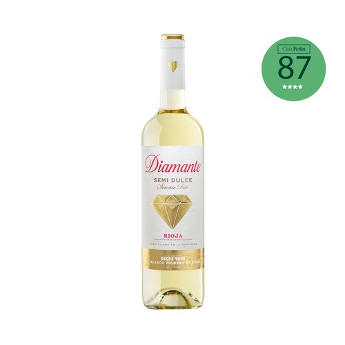Vino blanco semi dulce con denominación de origen calificada Rioja DIAMANTE botella de 75 cl.
