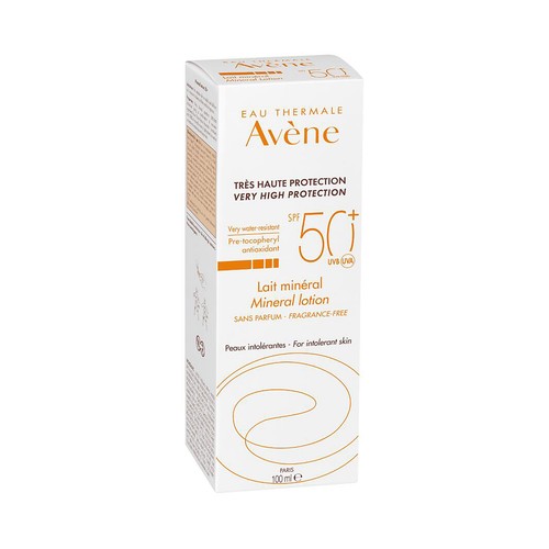 THERMALE AVÉNE Leche mineral protectora con FPS 50+ (muy lato), para pieles sensibles 100 ml.