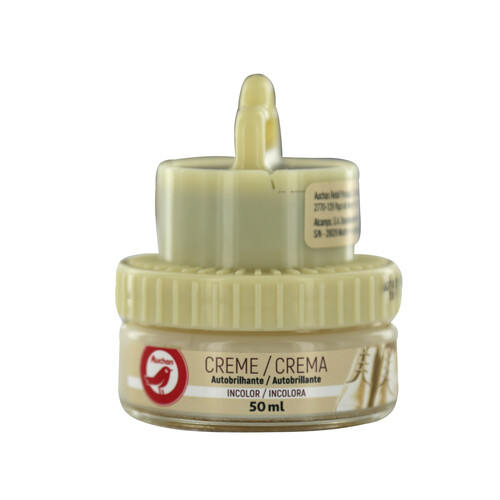 Crema con aplicador autobrillante para calzado incoloro, 50 ml.