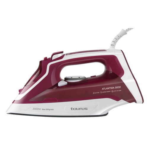 Plancha de vapor TAURUS Atlantida 3000, suela cerámica, potencia 3000W.