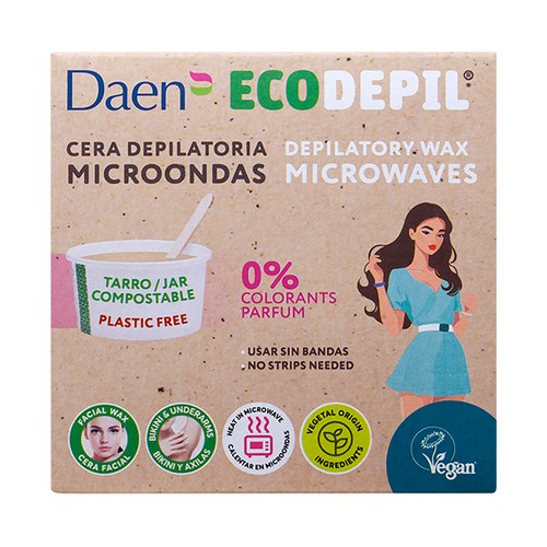 DAEN Ecodepil Cera depilatoria de origen vegetal, para microondas 100 g.