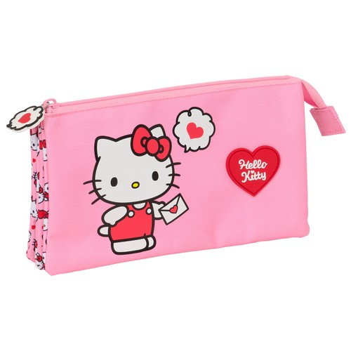 Estuche portatodo triple. HELLO KITTY