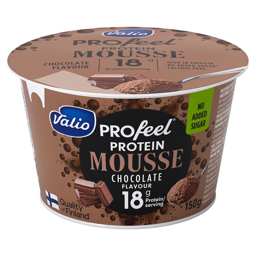 VALIO Mousse de chocolate sin azúcares añadidos y con alto contenido en proteínas (18 g) Profeel 150 g.