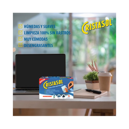 CRISTASOL Toallitas Limpia cristales y pantallas 16 uds.