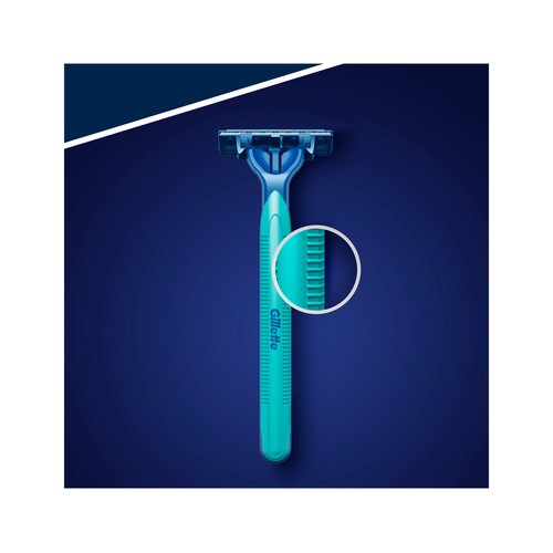 GILLETTE Maquinilla de afeitar desechable, con cabezal pivotante de doble hoja GILLETTE Blue II plus slalom 10 uds