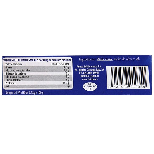 SÁLVORA Ventresca de atún claro en aceite de oliva lata de 73 g.