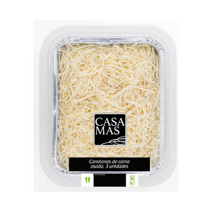 Imagen de CASA MAS Canelones caseros de carne, listos para calentar y comer CASA MAS 350 g.