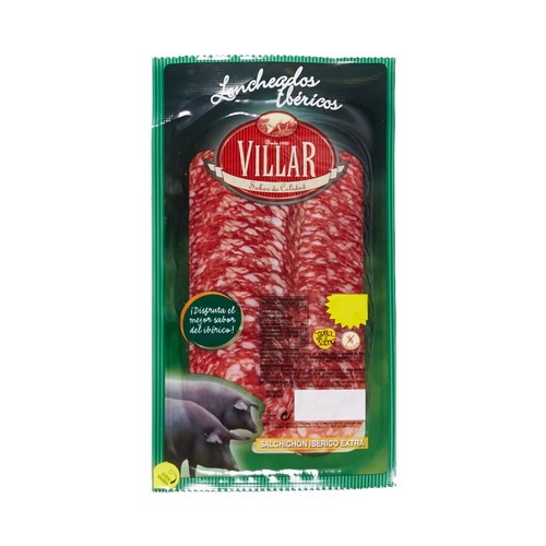 VILLAR Salchichón ibérico de categoria extra, cortado en lonchas 50 g.