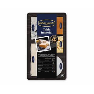 Imagen de MILLÁN VICENTE Tabla de quesos Brie, Cheddar, Emmental, Cabra y Azul 250 gr.