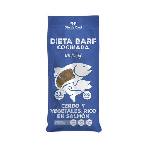 GENTLE CHEF Alimento de perro diet barf cerdo/salmón 200 g.