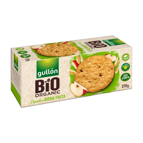 GULLÓN Galletas con avena y fruta avena y frutas ecológicas GULLÓN BIO ORGANIC 270 g.