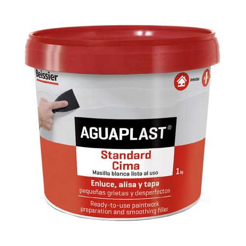 Enluce, alisa y tapa fisuras BEISSIER Aguaplast Standard Cima, 1Kg.