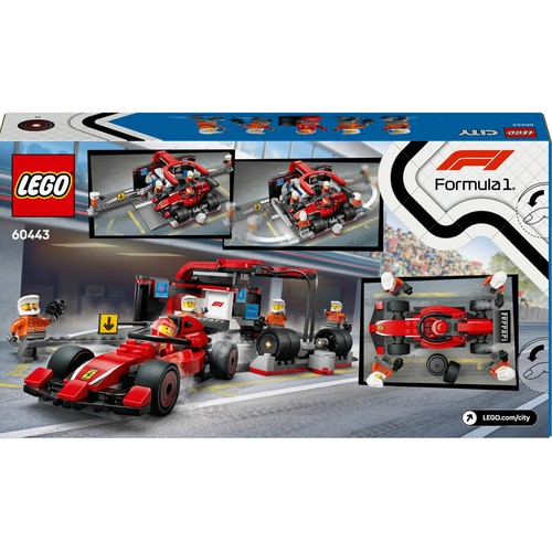 LEGO City Parada en boxes F1 y equipo Ferrari.