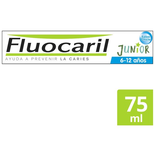 FLUOCARIL Pasta de dientes para niños de 6 a 12 años con sabor a chicle FLUOCARIL Junior 75 ml.