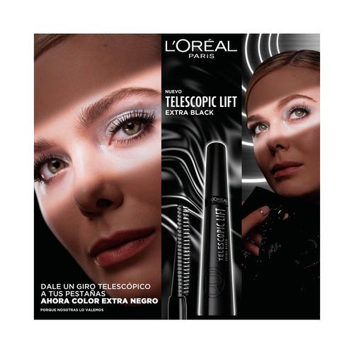 L´ORÉAL PARIS Telescopic lift Tono extra black Máscara de pestañas efecto longitud extrema.