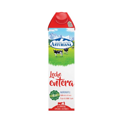 Leche entera de vaca, de origen español CENTRAL LECHERA ASTURIANA 1 l.