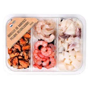 Arreglo de mariscos pelados para paella, 450 g.