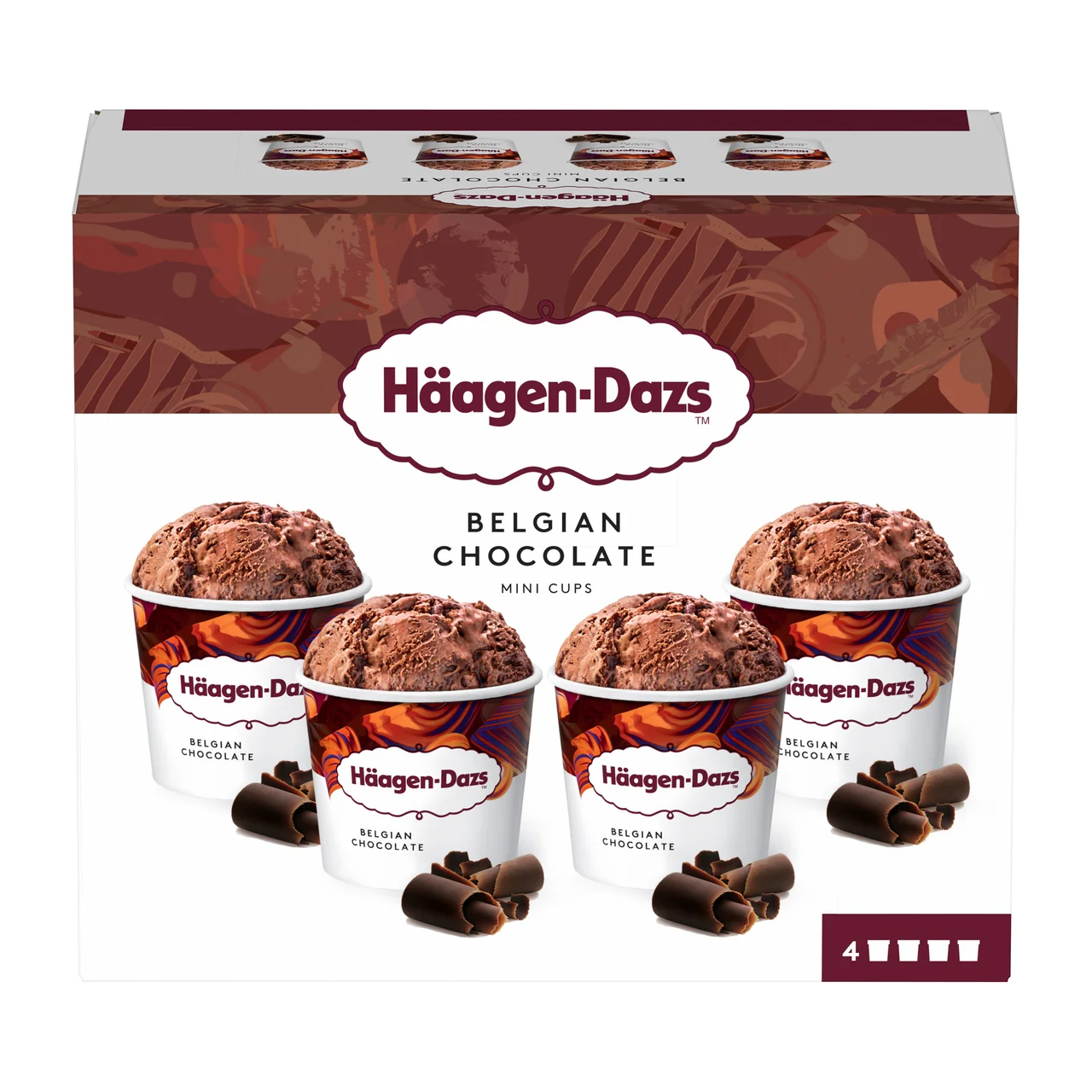 Chocolate collection Mini tarrinas de helado de diferentes chocolates 4 x 95 ml.