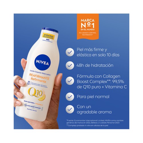 NIVEA Q10 Loción corporal (body milk) reafirmante, para pieles normales 400 ml.