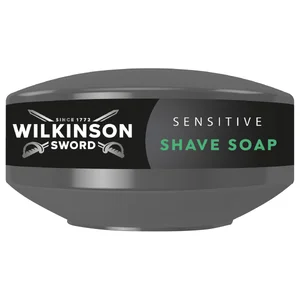 WILKINSON Sensitive Jabón sólido de afeitado para aplicar con brocha + jabonera 125 g.