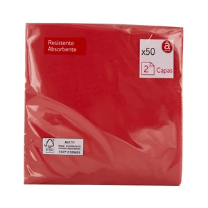 ACTUEL Servilletas doble capa de 40x40 en color rojo ACTUEL 50 uds.