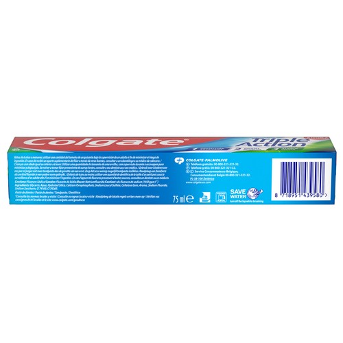 COLGATE Triple Action Pasta de dientes anticaries y frescor a menta 75ml