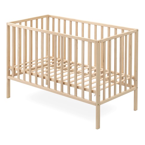 Cuna básica de madera de pino de 122x63x88,5cm INTERBABY.