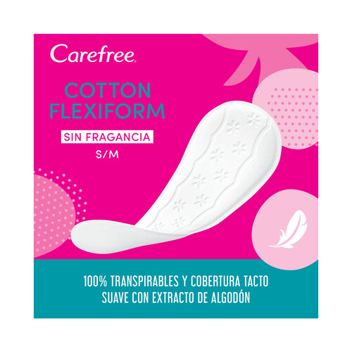 CAREFREE Protege slips normales, sin fragancia CAREFREE Cotton 56 uds.