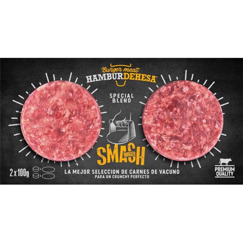 SMASH Burger meat de vacuno 2 x 100 g.