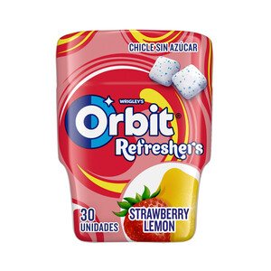Imagen de ORBIT Refreshers Chicles de sabor a fresa y limón, 30 uds, 67 g. 