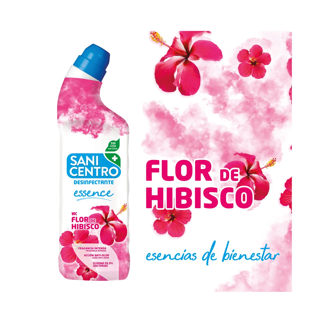 SANICENTRO Gel para WC esencia flor de hibisco 1L.