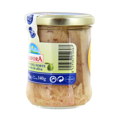 SÁLVORA Bonito del norte en aceite de oliva frasco de 140 g.