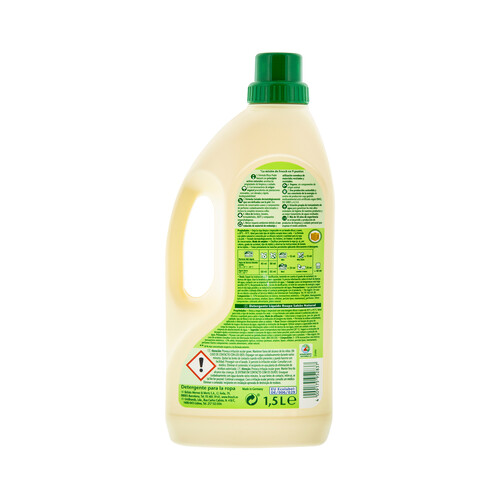 FROGGY Detergente líquido concentrado ecológico, jabón natural eficaz y suave FROGGY 1,5 litros 30 lav