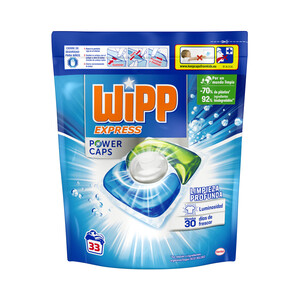 WIPP EXPRESS Detergente en cápsulas para lavadora WIPP Power 33 lavados.
