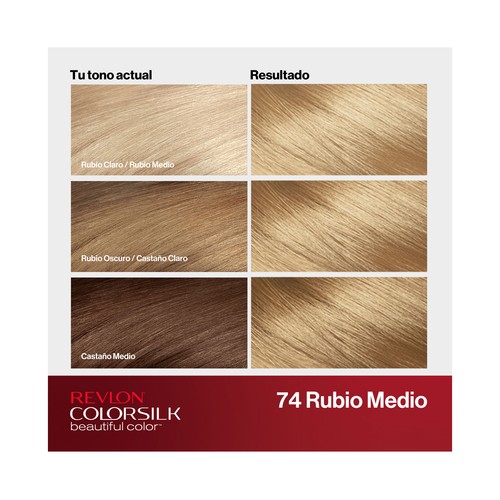 REVLON Colorsilk tono 74 Rubio medio Coloración permanente sin amoniaco.